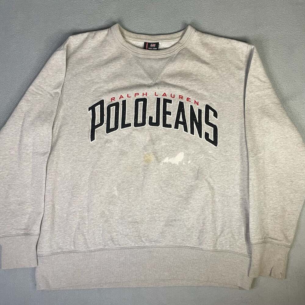 Vintage Ralph Lauren Polo Jeans Company Gray Crewneck Sweatshirt Medium